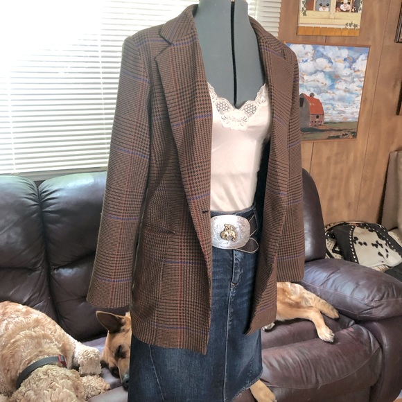 Vintage Plaid Blazer - Picture 1 of 12